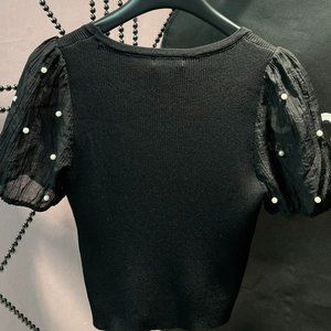 spell sleeve pearl knit top short sleeve